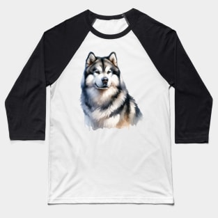 Watercolor Alaskan Malamute - Beautiful Dog Baseball T-Shirt